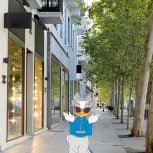 Daisy Duck Poses at Urban Street in a fake-out-of-home ad of Disney