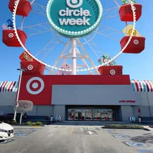 Grocery Basket Ferris Wheel in a fake-out-of-home ad of Target