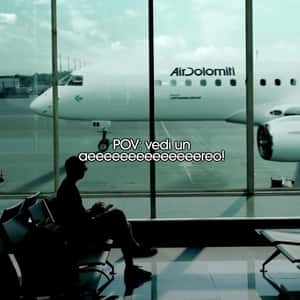 Long Airplane Running at Tarmac in a fake-out-of-home ad of Air Dolomiti