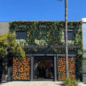 Store Facade Turned into Garden in a fake-out-of-home ad of AllSaints