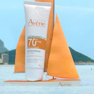 Sunscreen Riding on Sailboat in a fake-out-of-home of Avène