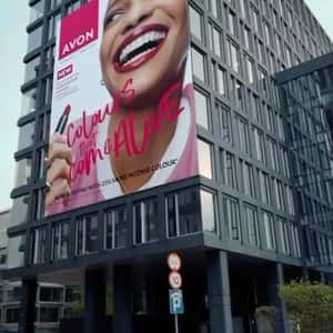 Billboard Flips into Catalogue Pages in a fake-out-of-home ad of Avon