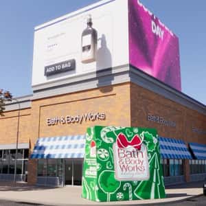 Body Care Jumps Off the Screen in a fake-out-of-home ad of Bath & Body Works