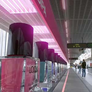 Nail Polish Refill at Train Station in a fake-out-of-home ad of BIPA