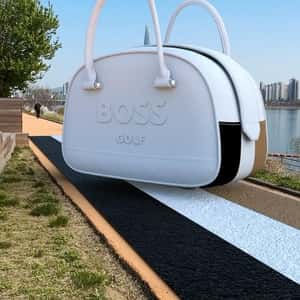 Golf Balls Jump Out of Bag in a fake-out-of-home ad of GQ