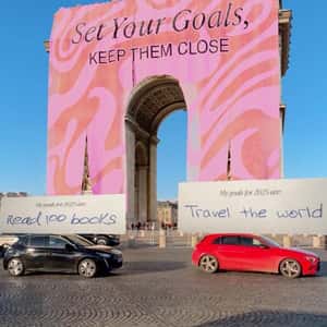 Vehicles with Resolution Notes in a fake-out-of-home ad of Burga