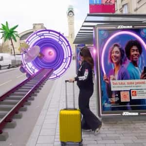 Train Surfaces from Portal in a fake-out-of-home ad of Caisse d'Epargne