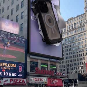 Phone Falls from Billboard in a fake-out-of-home ad of CASETiFY