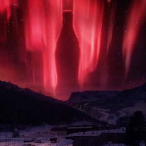Northern Lights Form a Coke Bottle in a fake-out-of-home ad of Coca-Cola