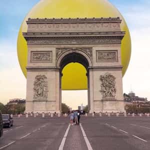 Arc de Triomphe Turned into Suitcase in a fake-out-of-home ad of Delsey