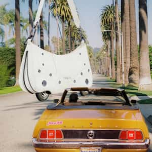 Handbag Rolls Down on Wheels in a fake-out-of-home ad of Desigual