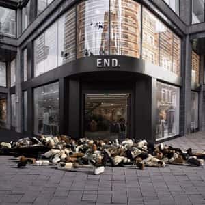 Crocs Lands at Store Front in a fake-out-of-home ad of END.