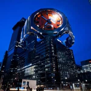 Watch Installation Above the Building in a fake-out-of-home ad of G-SHOCK