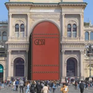 Butterflies Fly Out at Shopping Center in a fake-out-of-home ad of Gessi