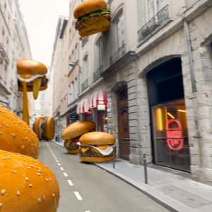Burgers Spotted Outside the Restaurant in a fake-out-of-home ad of Goiko
