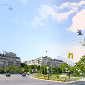 Furniture Soars Toward the Shopping Center in a fake-out-of-home ad of IKEA