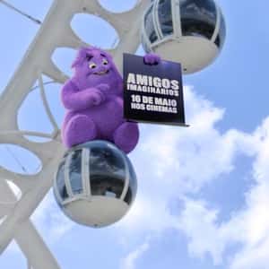 Blue Riding on Ferris Wheel in a fake-out-of-home ad of Paramount Pictures