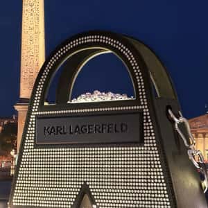 Diamonds Spill from Handbag in a fake-out-of-home ad of Karl Lagerfeld