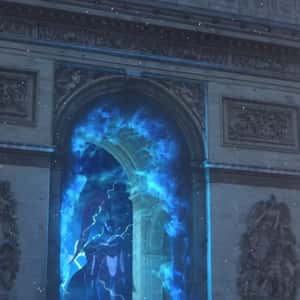 Armored Hero Appears from Portal in a fake-out-of-home ad of Kbooks