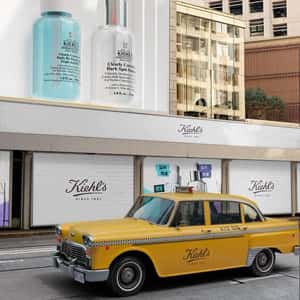 Serum Turns Cab into Crystal Car in a fake-out-of-home ad of Kiehl's