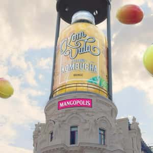 Mango Drink Rises from Dome in a fake-out-of-home ad of Komvida
