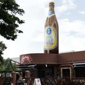 Helicopter Delivers Beer in a fake-out-of-home ad of La Bierhaus