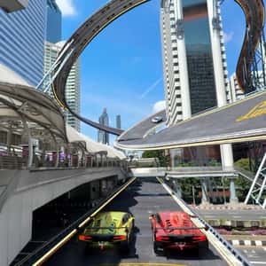 Highway Turns into Racetrack in a fake-out-of-home ad of Lamborghini