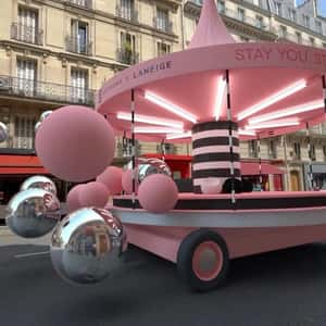 Carousel on Wheels in a fake-out-of-home ad of LANEIGE