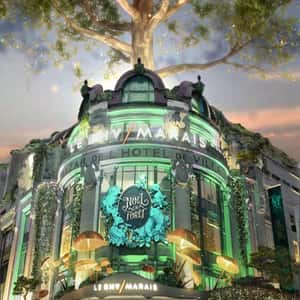 Facade Turns into Enchanted Forest in a fake-out-of-home ad of Le BHV Marais