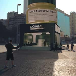 Hair Mask Rises from the Salon in a fake-out-of-home ad of L'Oréal