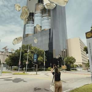 Building Showcases Hair Products in a fake-out-of-home ad of L'Oréal