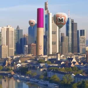 Concealer Tower Rises in the City in a fake-out-of-home ad of Lemene
