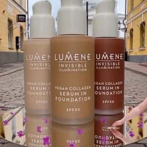 Serum Foundations Displayed on Street in a fake-out-of-home ad of Lumene