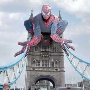Illustrations Displayed Along River in a fake-out-of-home ad of Robin Yayla