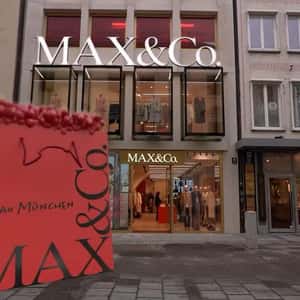 Shopping Bag Arrives on Conveyor in a fake-out-of-home ad of MAX&Co.