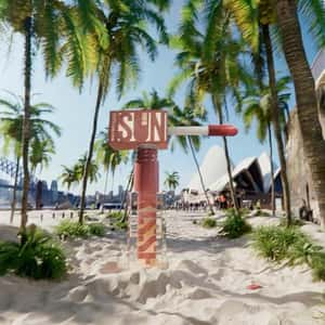 City Landscape Turns into Beach in a fake-out-of-home ad of Maybelline New York