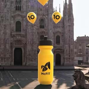 Fitness Equipments Seen Around City in a fake-out-of-home ad of McFIT