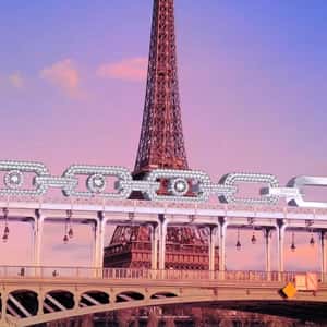 Diamond Chain Train in a fake-out-of-home ad of Messika