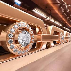 Golden Chain Subway Train in a fake-out-of-home ad of Messika