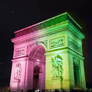 Arch Lights Up in Green and Pink in a fake-out-of-home ad of Universal Pictures