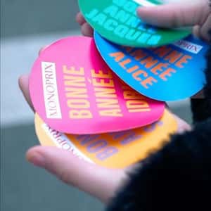 Food Packages Roll on Street in a fake-out-of-home ad of Monoprix