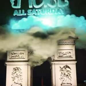 Brand Logo Glows on Monument in a fake-out-of-home ad of Nua