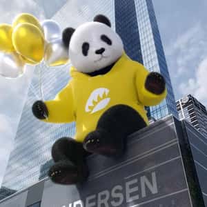 Panda Sitting on Rooftop in a fake-out-of-home ad of Andersen Company