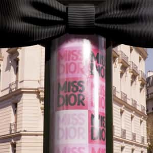 Black Bow Tie on Morris Column in a fake-out-of-home ad of Dior Beauty