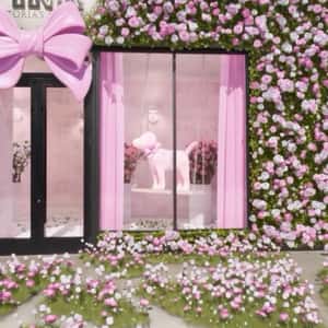 Ribbon Butterfly Perches in a fake-out-of-home ad of Victoria's Secret PINK