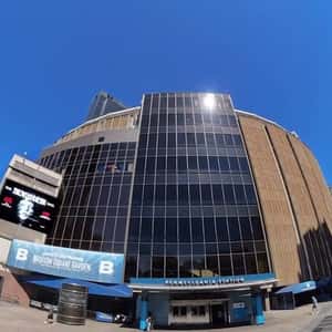 Concert Poster Attaches on Facade in a fake-out-of-home ad of Madison Square