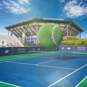Tennis Ball Turns into Deodorant Bottles in a fake-out-of-home ad of Dove