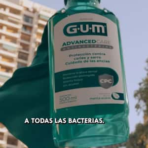 Mouthwash Bottle Wears a Cape in a fake-out-of-home ad of GUM