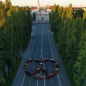 Cars Form Brand Logo in a fake-out-of-home-ad of BMW