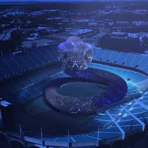 Snake Slithers Toward Stadium in a fake-out-of-home ad of Inter
